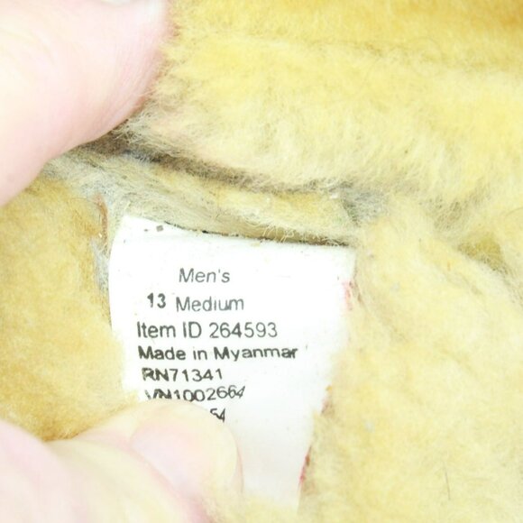 LL Bean Brown Suede Wicked Good Shearling Lined Moccasin Slippers Size 13 M - Picture 8 of 9